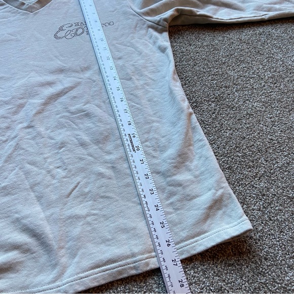 ED HARDY TATTOO INK TAN TIGER BEDAZZLED V-NECK LONG SLEEVE SHIRT SIZE LARGE - Picture 9 of 11